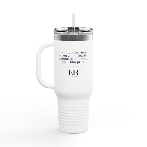 Trust Your Blueprint 40oz Insulated Tumbler – Large Stainless Steel Travel Mug with Handle, Straw & Motivational Quote