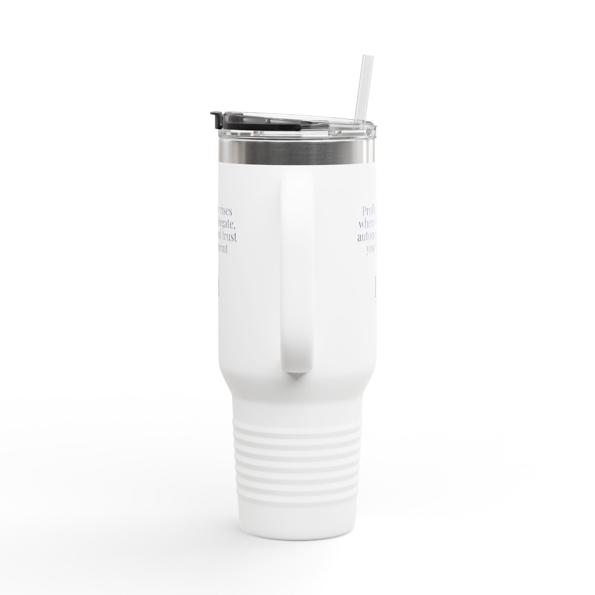 Trust Your Blueprint 40oz Insulated Tumbler – Large Stainless Steel Travel Mug with Handle, Straw & Motivational Quote