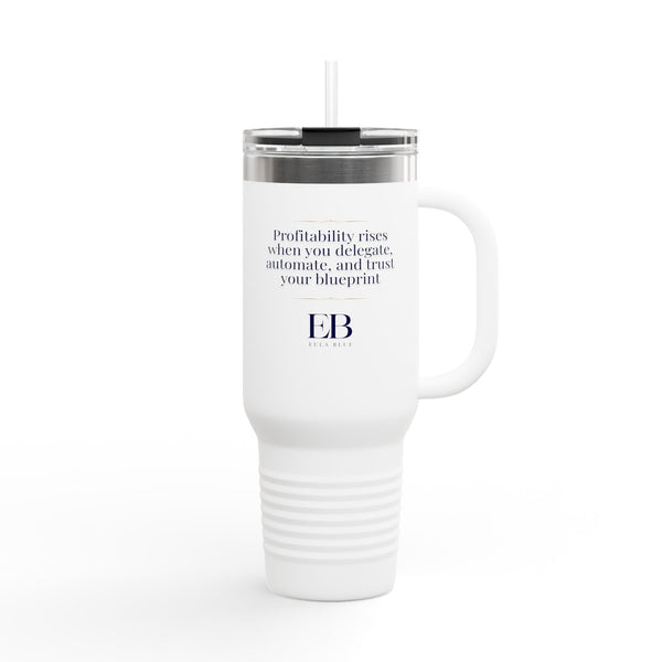 Trust Your Blueprint 40oz Insulated Tumbler – Large Stainless Steel Travel Mug with Handle, Straw & Motivational Quote